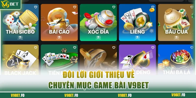 Đôi nét giới thiệu về sảnh game bài V9bet